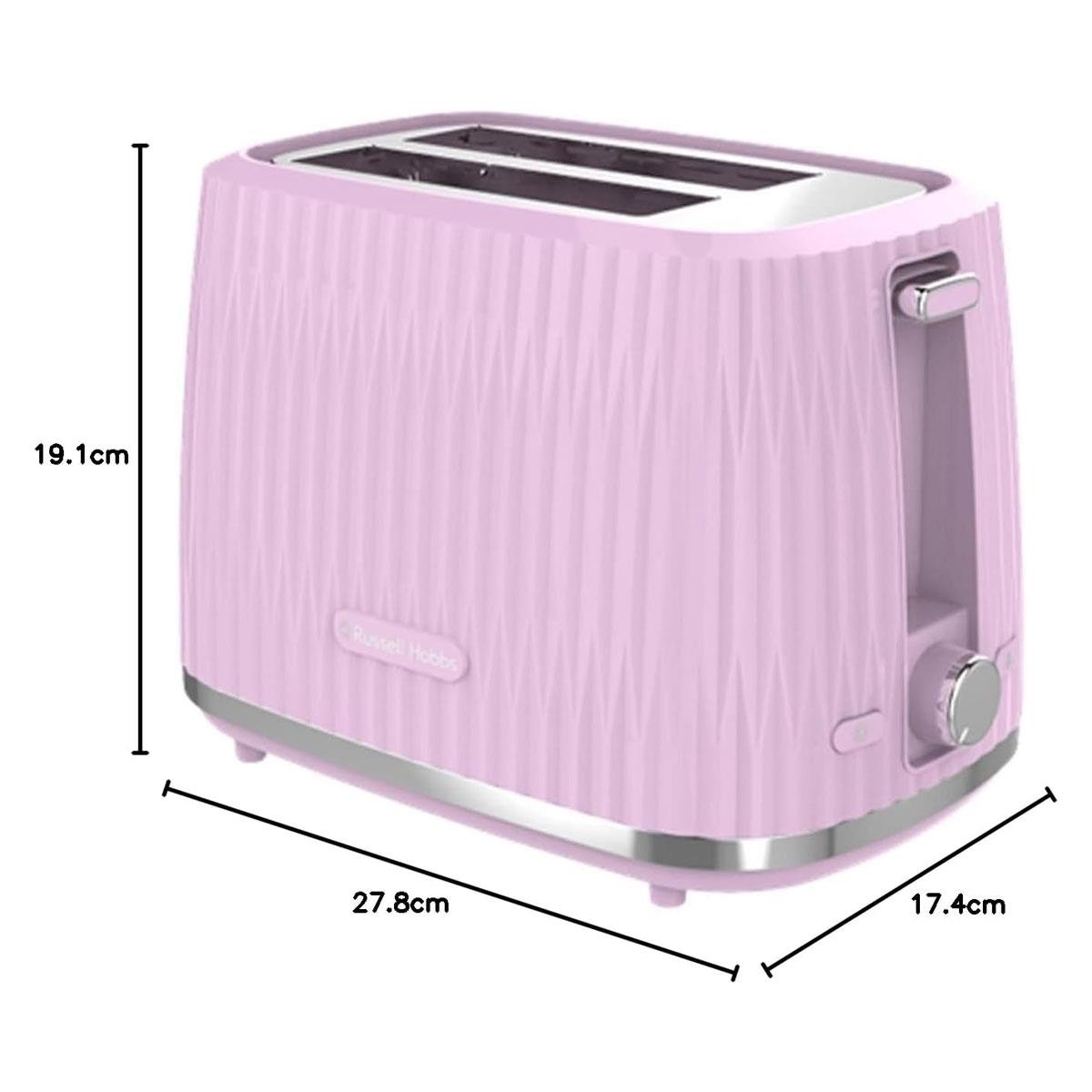 Russell Hobbs Eden 2 Slice Toaster 6 Variable Browning Settings 800W - Raspberry