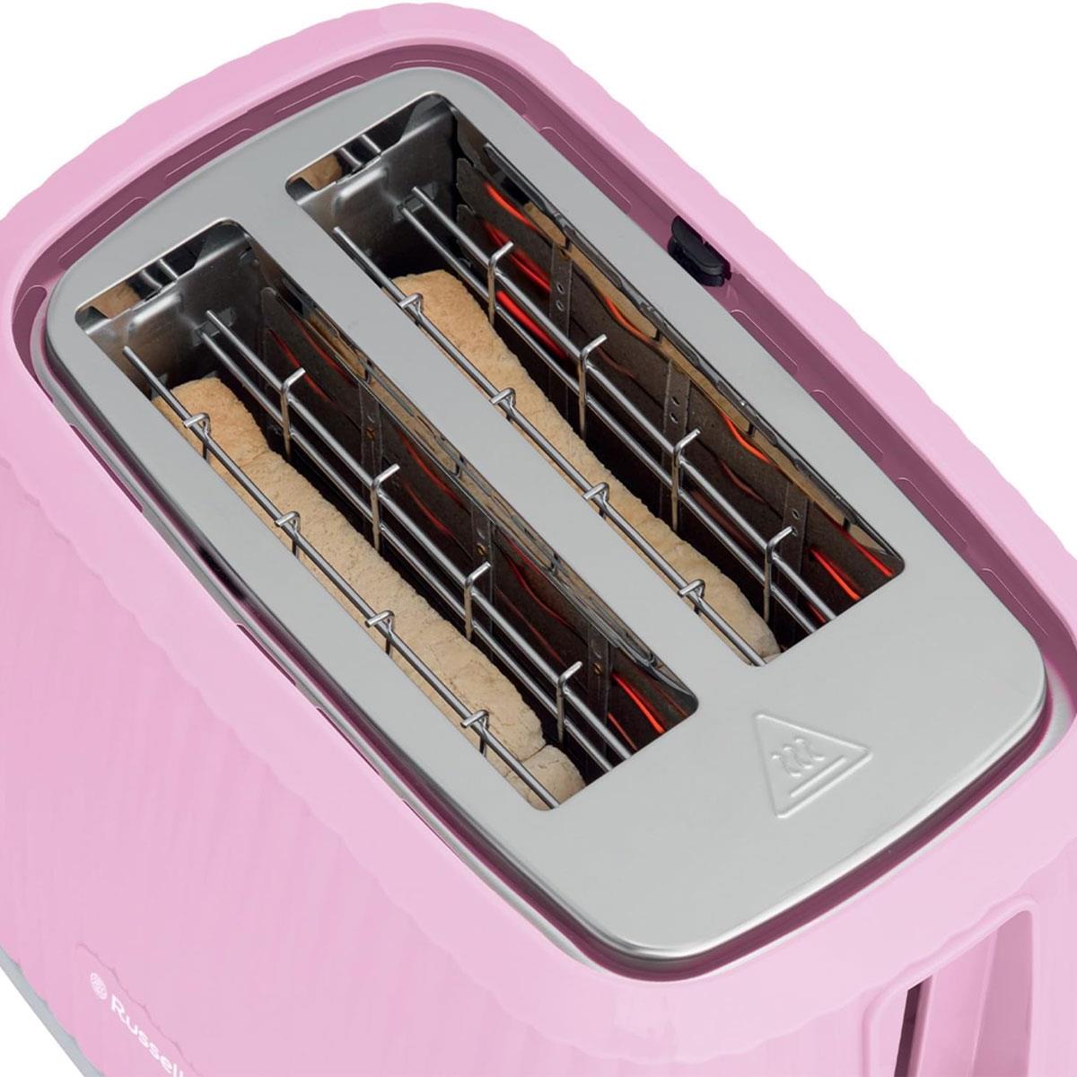 Russell Hobbs Eden 2 Slice Toaster 6 Variable Browning Settings 800W - Raspberry