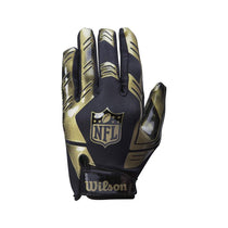 Wilson NFL Stretch Fit Receivers Gloves American Football Receiver Glove OSFA - Black/Gold