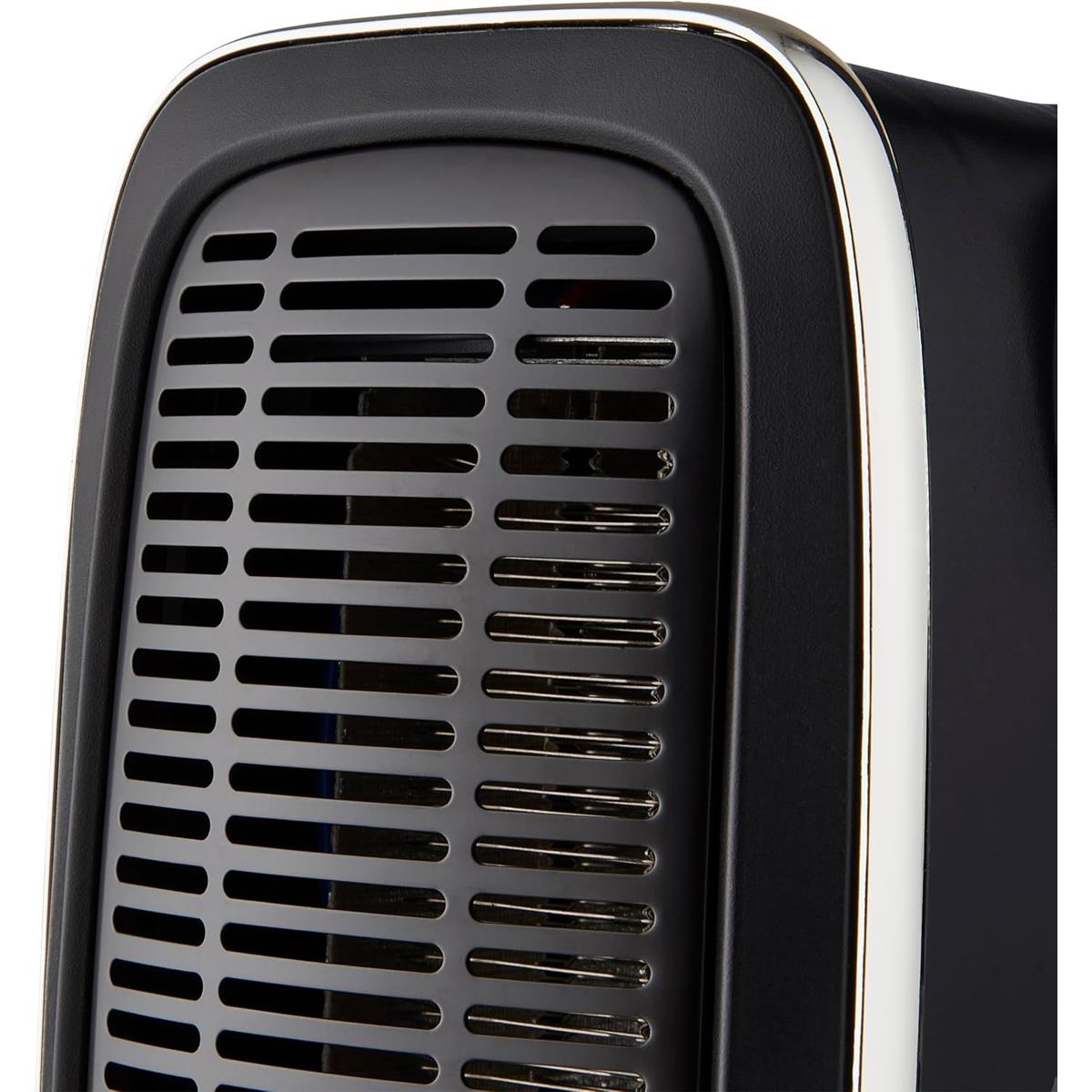 Swan Vertical Fan Heater With 2 Heat Settings Adjustable Thermostat 2000W - Black & Chrome