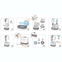 Nuk Vario Express Steam Steriliser Up To 6 Baby Bottles & Accessories In 6 Minutes Removable Basket & Poles - White