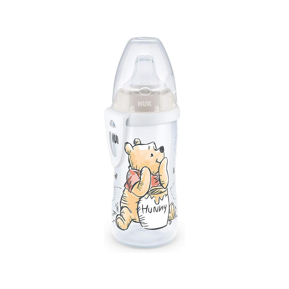 NUK Active Toddler Cup Winnie The Pooh 300ml Leak-Proof Soft Drinking Spout Clip & Protective Cap 12+ Months - Beige