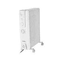 Warmlite 11 Fin Portable Oil-Filled Radiator 2500W With 3 Heat Settings & Adjustable Thermostat - White