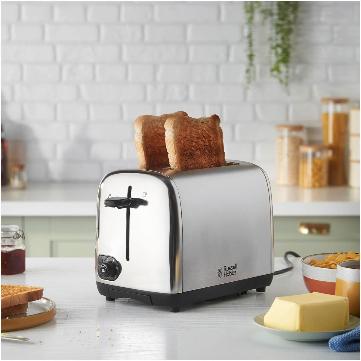 Russell Hobbs Adventure 2 Slice Toaster Stainless Steel 850W - Brushed & Polished
