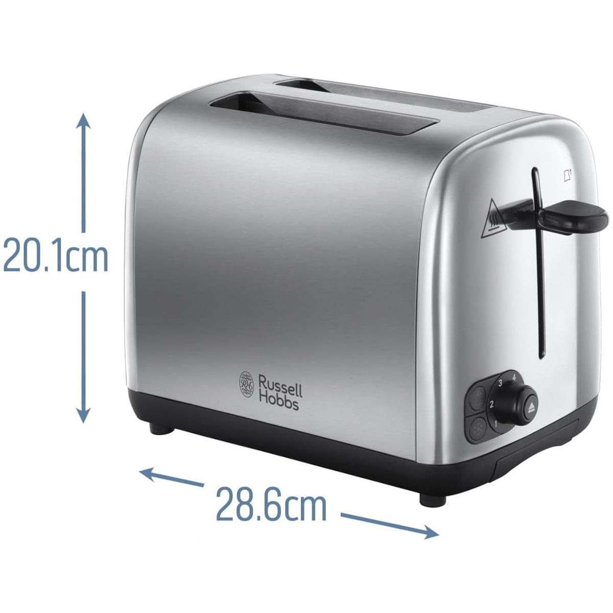 Russell Hobbs Adventure 2 Slice Toaster Stainless Steel 850W - Brushed & Polished