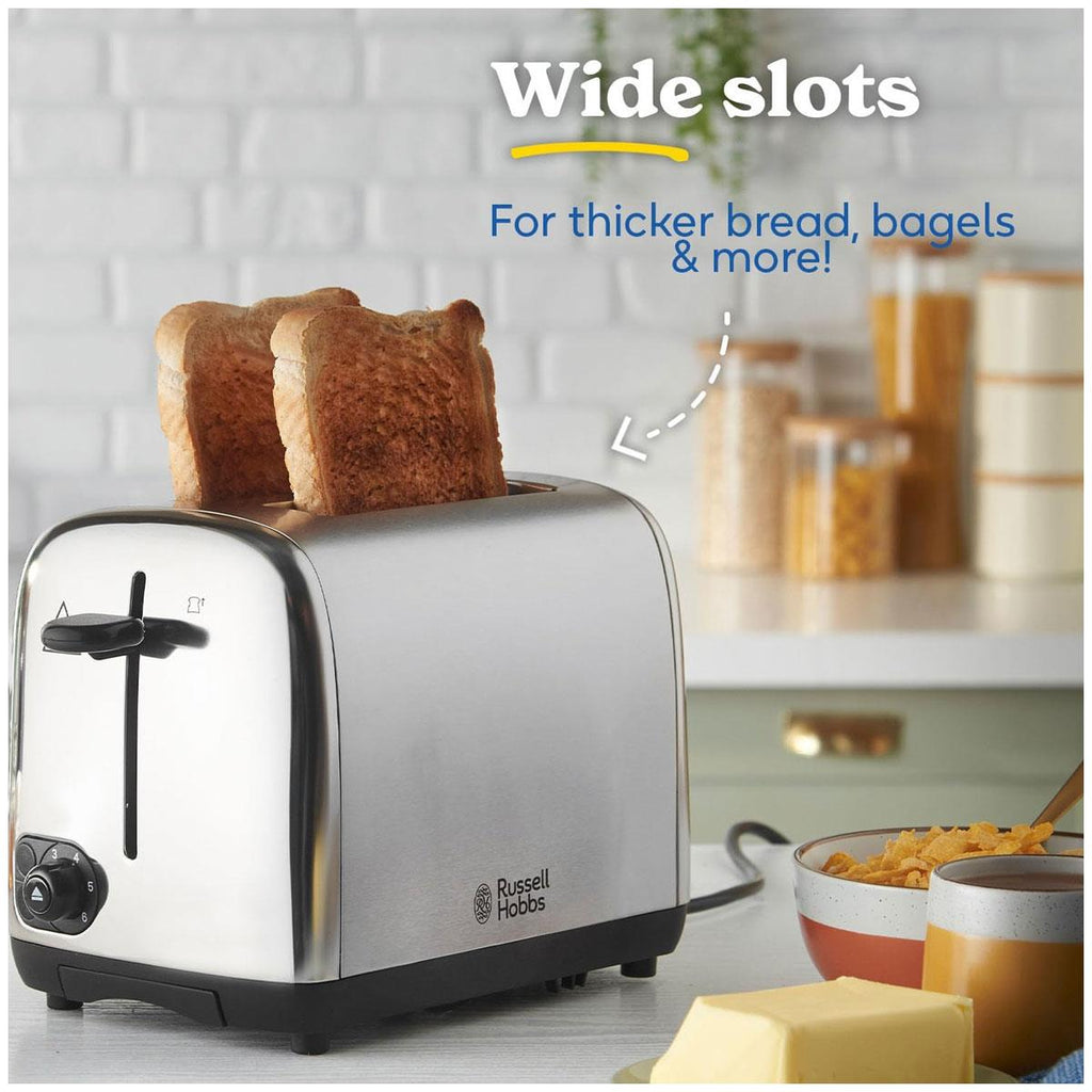 Russell Hobbs Adventure 2 Slice Toaster Stainless Steel 850W - Brushed & Polished