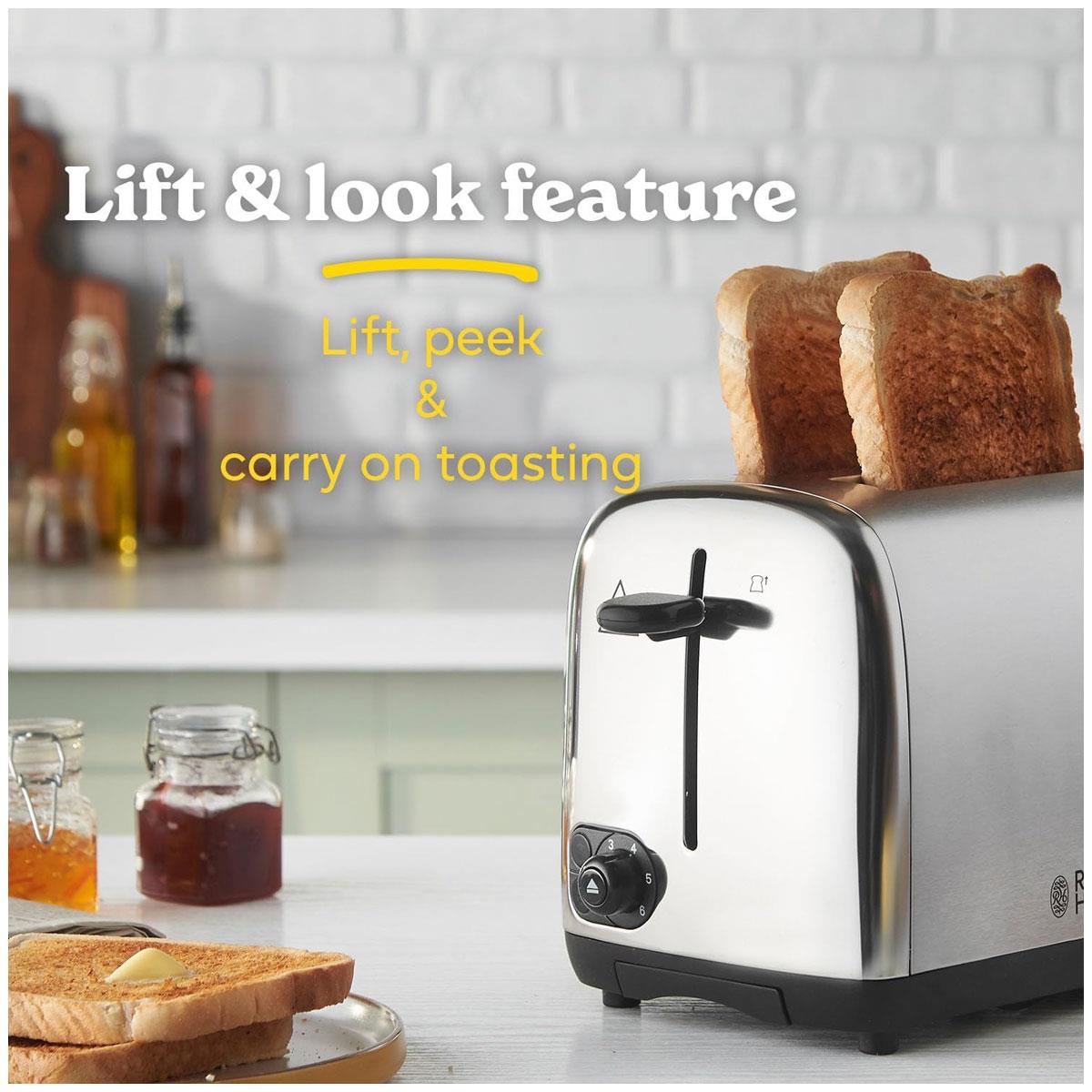 Russell Hobbs Adventure 2 Slice Toaster Stainless Steel 850W - Brushed & Polished