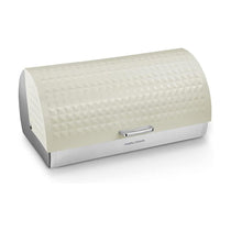 Morphy Richards Dimensions Roll Top Bread Bin Ventilated Design Non-Slip Feet Stainless Steel - Ivory Cream