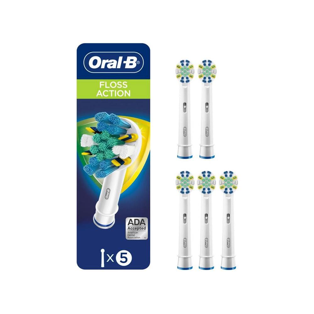 Oral-B Floss Action Electric Toothbrush Replacement Brush Heads 5 Pack - White
