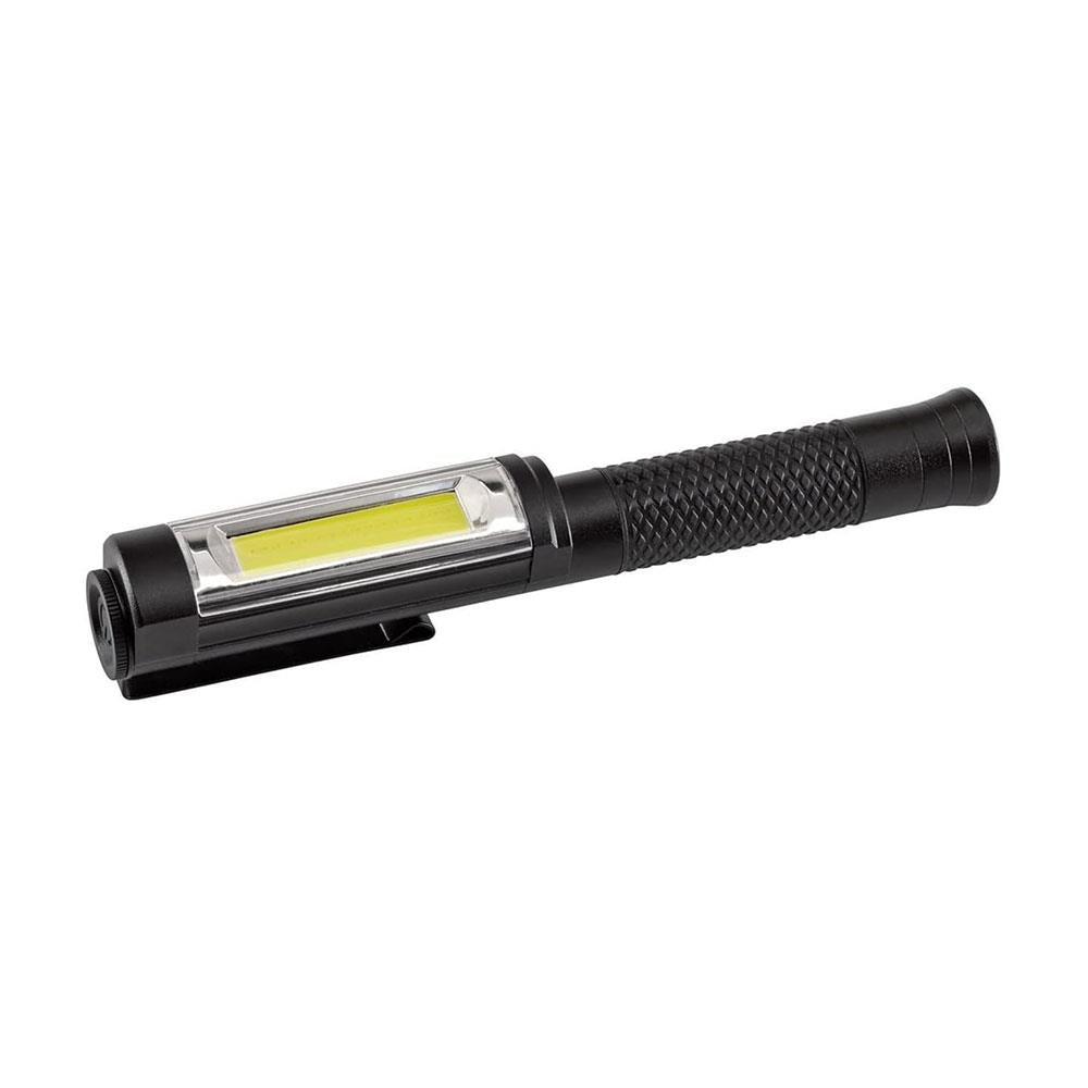 Draper COB LED Rechargeable Aluminium Pen Torch Penlight 5W 400 Lumens - Black