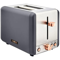 Tower Cavaletto 2 Slice Toaster Stainless Steel 850W - Grey & Rose Gold