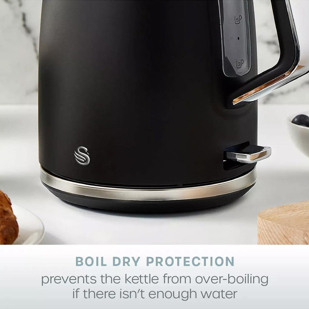 Swan Serenity Electric Jug Kettle 3000W 1.7 Litre - Black