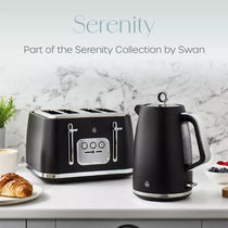 Swan Serenity Electric Jug Kettle 3000W 1.7 Litre - Black