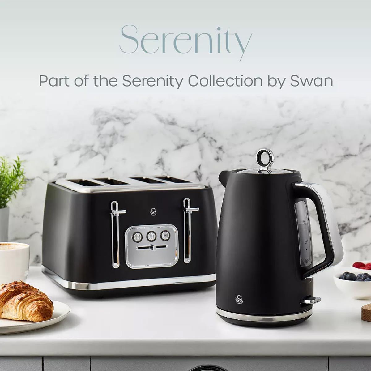 Swan Serenity Electric Jug Kettle 3000W 1.7 Litre - Black