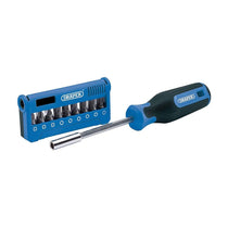 Draper Screwdriver & Bit Set 1/4 Inch Magnetic Holder With Handle - 19 Piece
