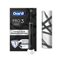 Oral-B Pro 3 3500 Electric Toothbrushes 1 Tooth Brush Head 3 Modes Travel Case - Black