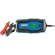 Draper 12V Smart Charger & Battery Maintainer 4A - Blue & Black