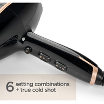 BaByliss Salon Pro Ionic Hair Dryer 2200W 2 Speed & 3 Heat Setting - Black