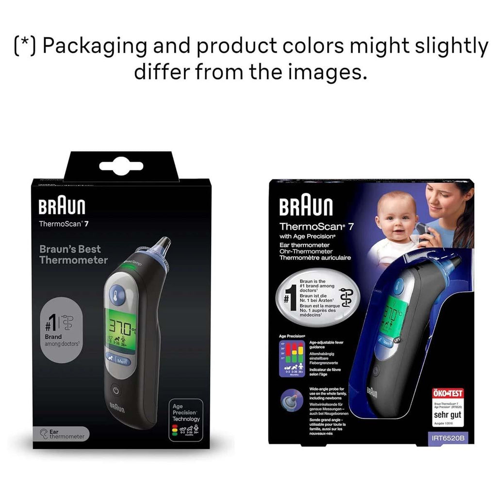 Braun ThermoScan 7 Ear Thermometer With Age Precision - Black Edition
