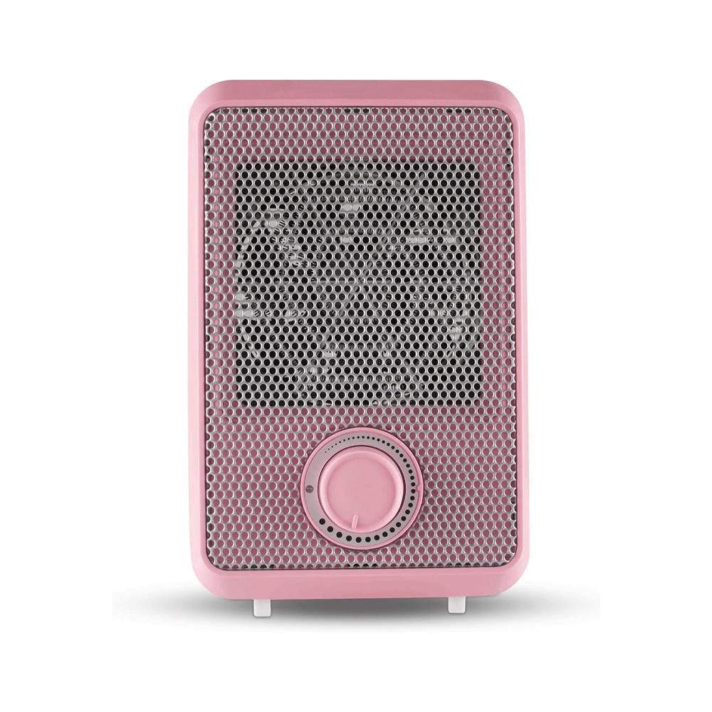 Tower 600W Colour Fan Heater With 3 Second Heating Technology Adjustable Thermostat Overheat Protection - Pink