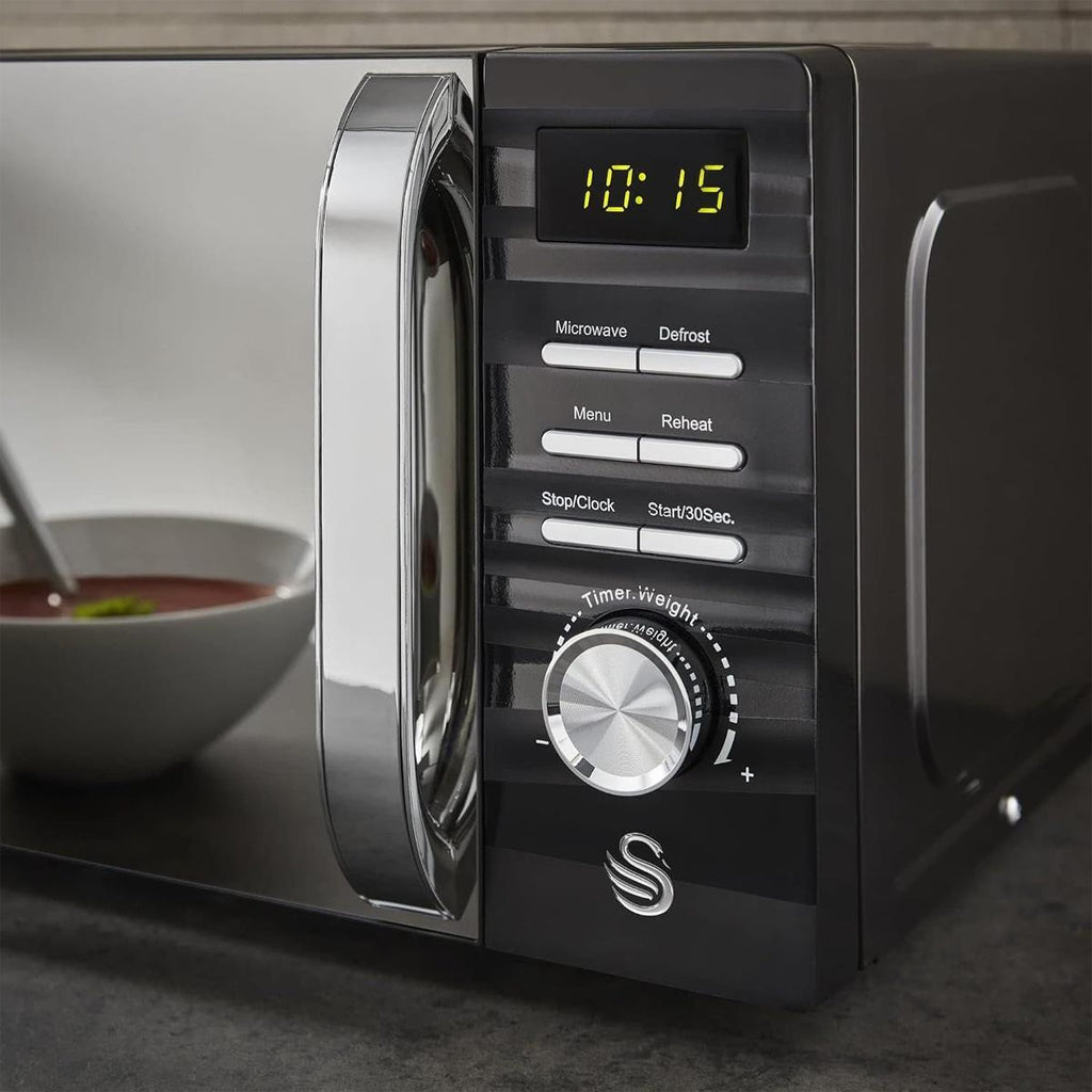 Swan Symphony Digital Microwave With 5 Power Levels & Defrost Setting 700W 20 Litres - Black