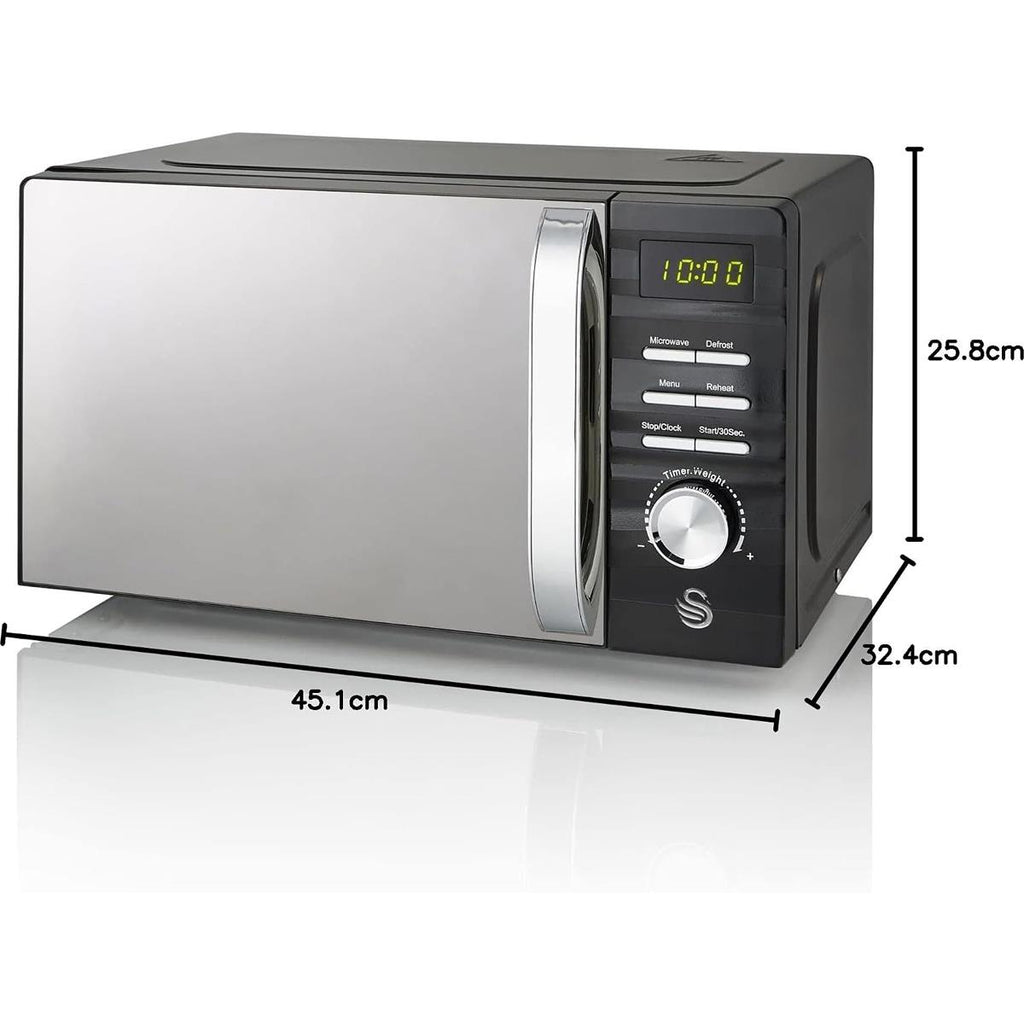Swan Symphony Digital Microwave With 5 Power Levels & Defrost Setting 700W 20 Litres - Black