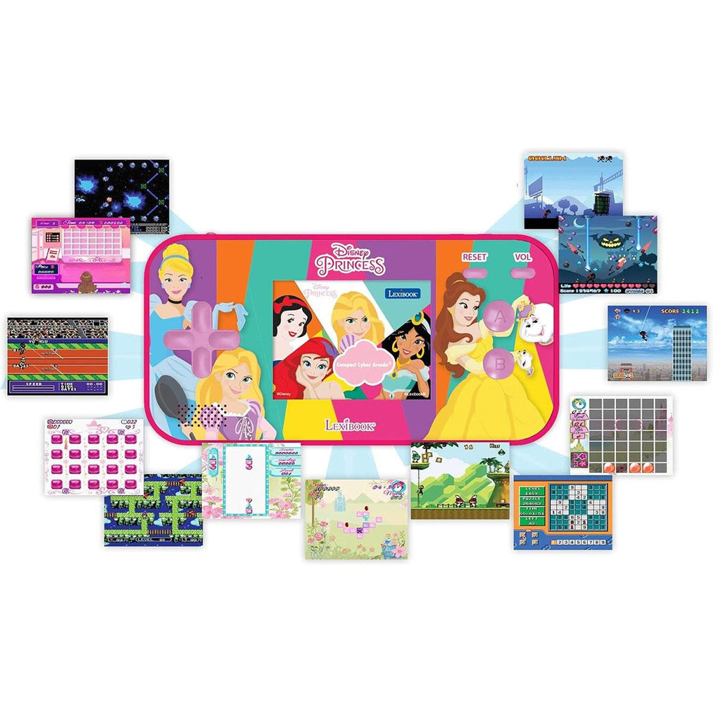 Lexibook Disney Princess Handheld Console Compact Cyber Arcade 150 Games - Pink