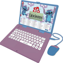 Lexibook Disney Stitch Bilingual Educational Laptop With 124 Activites - Purple/Blue