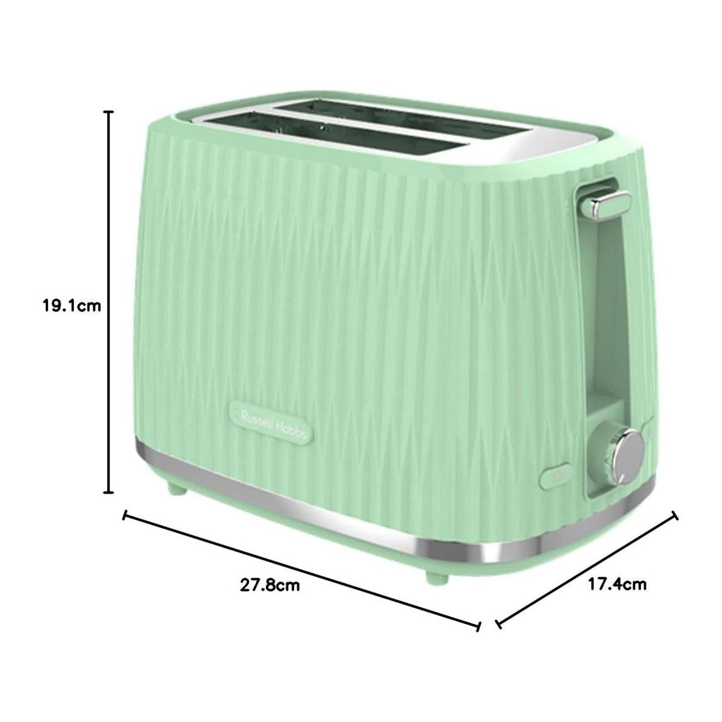 Russell Hobbs Eden 2 Slice Toaster With 6 Variable Browning Settings 800W - Pistachio