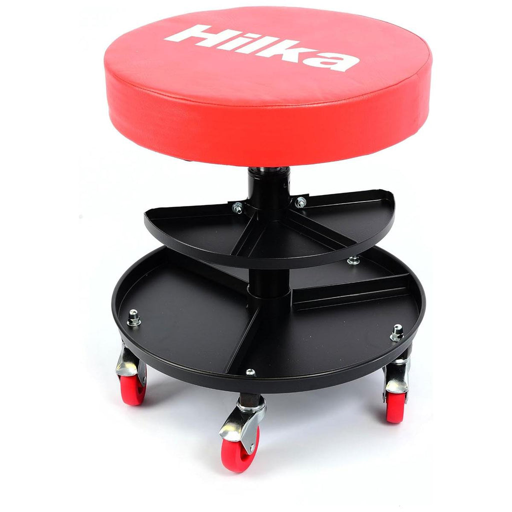 Hilka Mechanics Seat With Storage - Red/Black