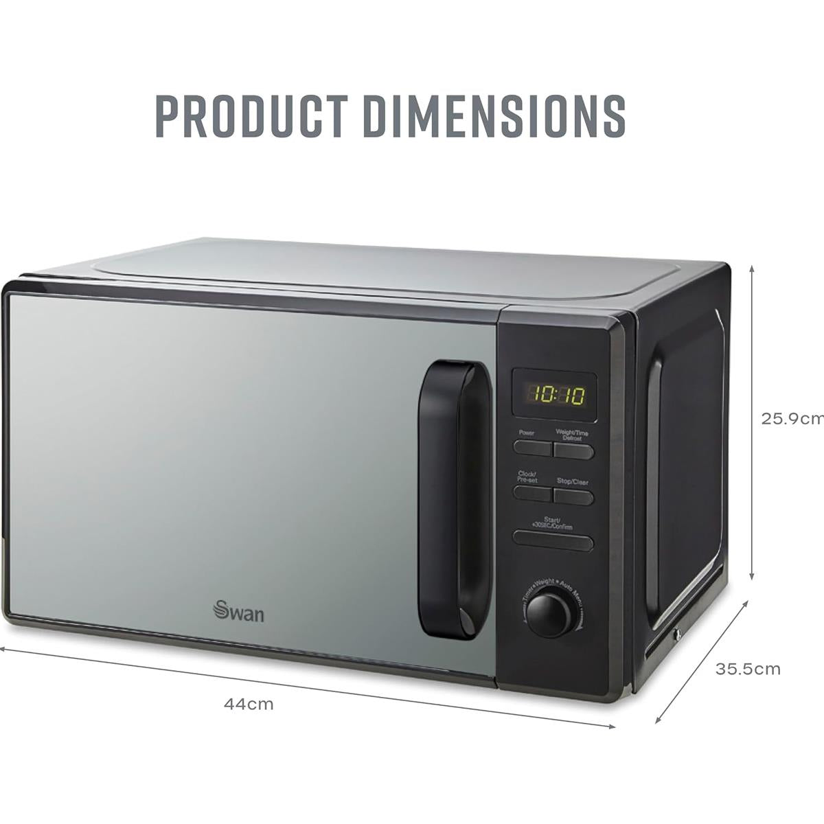 Swan Digital Microwave With 5 Power Levels 800W 20 Litre - Black