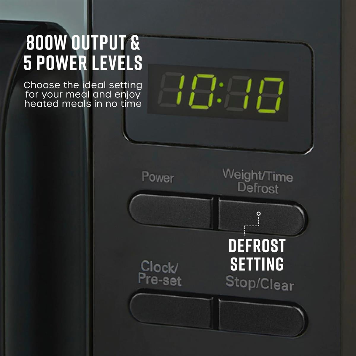 Swan Digital Microwave With 5 Power Levels 800W 20 Litre - Black