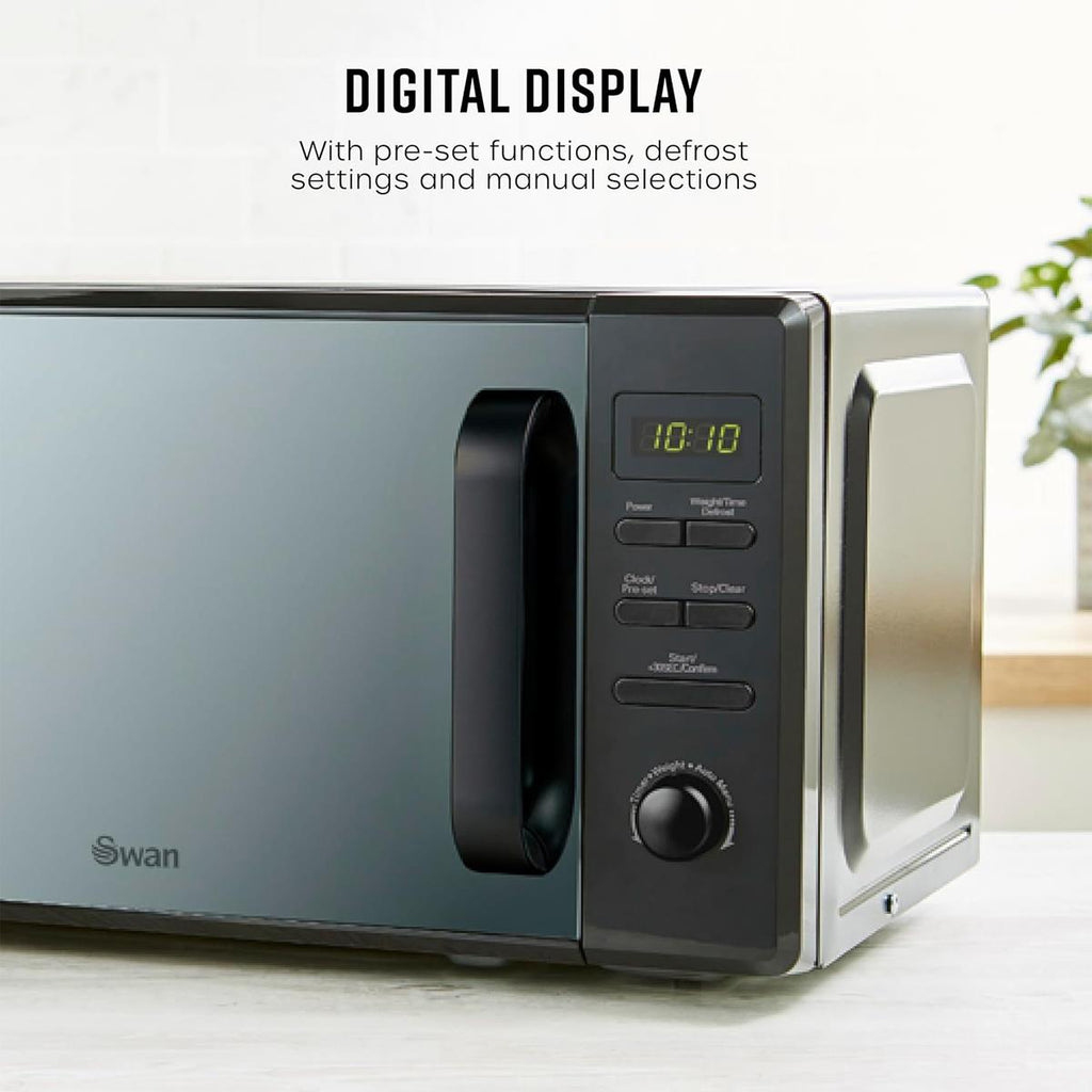 Swan Digital Microwave With 5 Power Levels 800W 20 Litre - Black