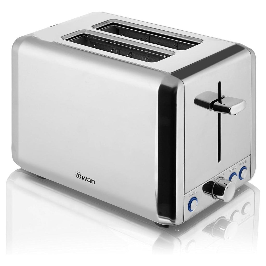 Swan Classic 2 Slice Toaster Polished Stainless Steel 925W - Silver