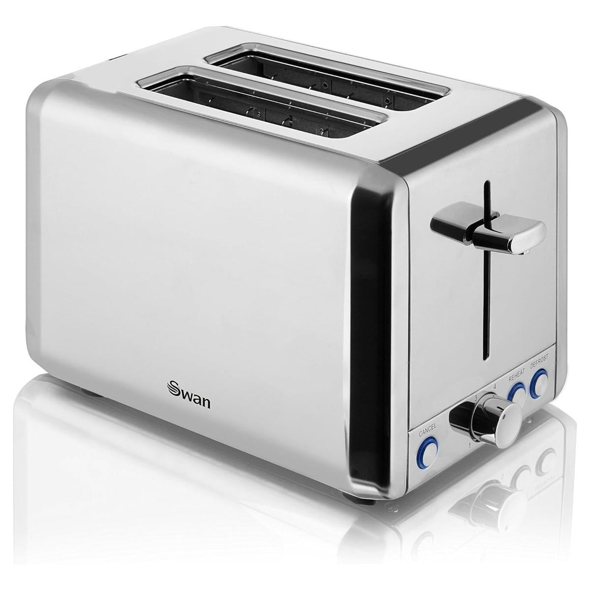 Swan Classic 2 Slice Toaster Polished Stainless Steel 925W - Silver