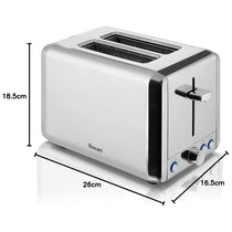 Swan Classic 2 Slice Toaster Polished Stainless Steel 925W - Silver
