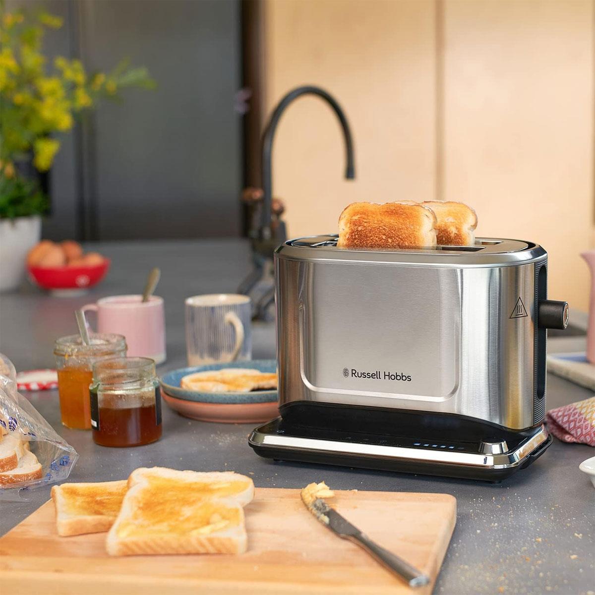 Russell Hobbs Attentiv 2 Slice Toaster Stainless Steel 1640W - Silver