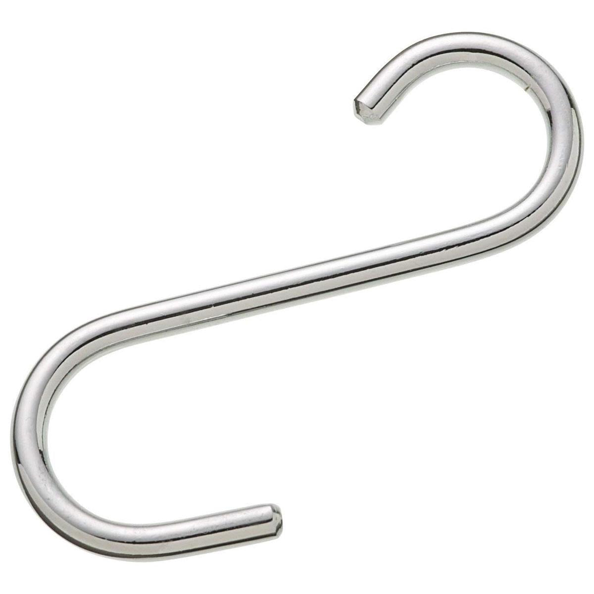 KitchenCraft S-Shaped Storage Hooks Small (8cm) Chrome Plated Metal Pack of 5 - Silver