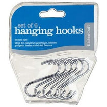 KitchenCraft S-Shaped Storage Hooks Small (8cm) Chrome Plated Metal Pack of 5 - Silver