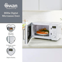 Swan Digital Microwave With 5 Power Levels 800W 20 Litres - White