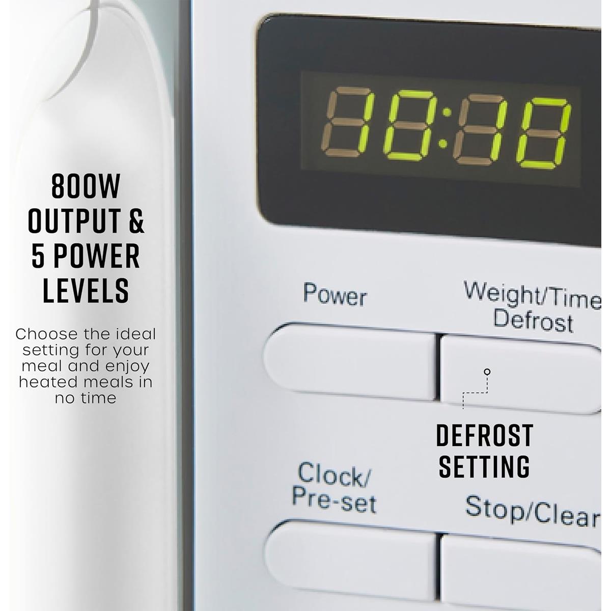 Swan Digital Microwave With 5 Power Levels 800W 20 Litres - White