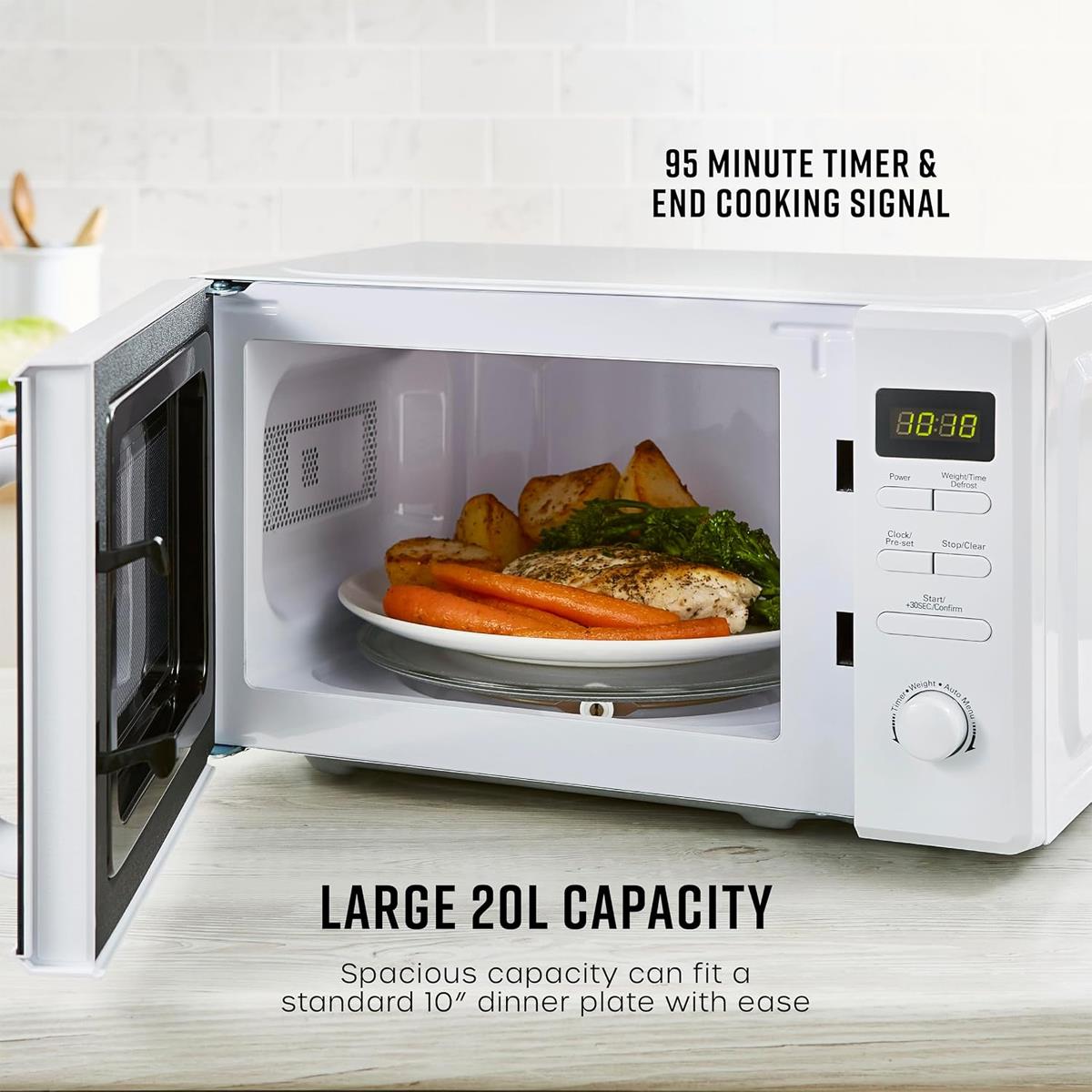 Swan Digital Microwave With 5 Power Levels 800W 20 Litres - White