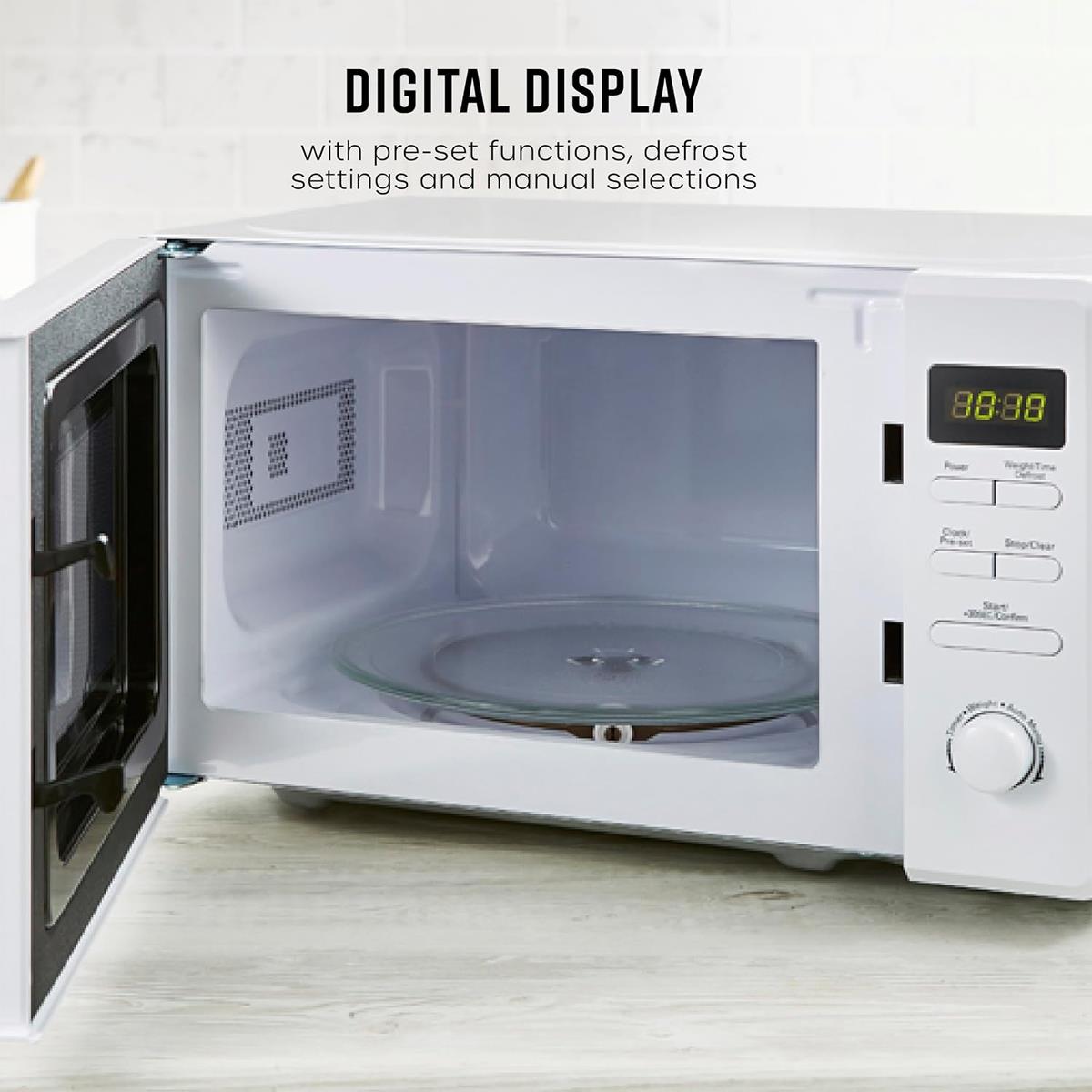 Swan Digital Microwave With 5 Power Levels 800W 20 Litres - White