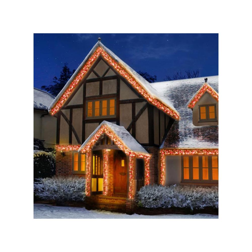Premier Christmas 960 Multi Action LED Clusters Lights With Timer - Red & Vintage Gold