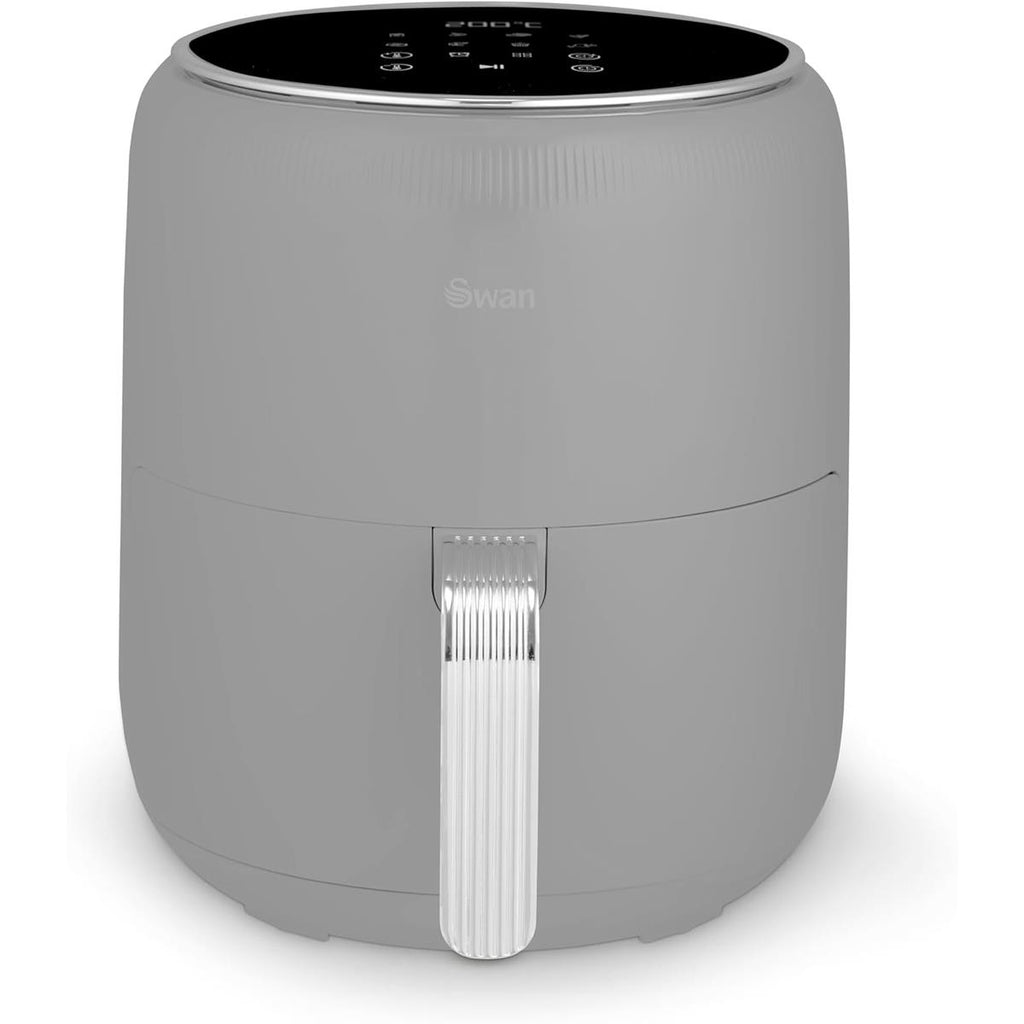 Swan Retro Digital Air Fryer 4.5 Litres With 8 Pre-Set Cooking Options Adjustable Temperature 1500W - Grey