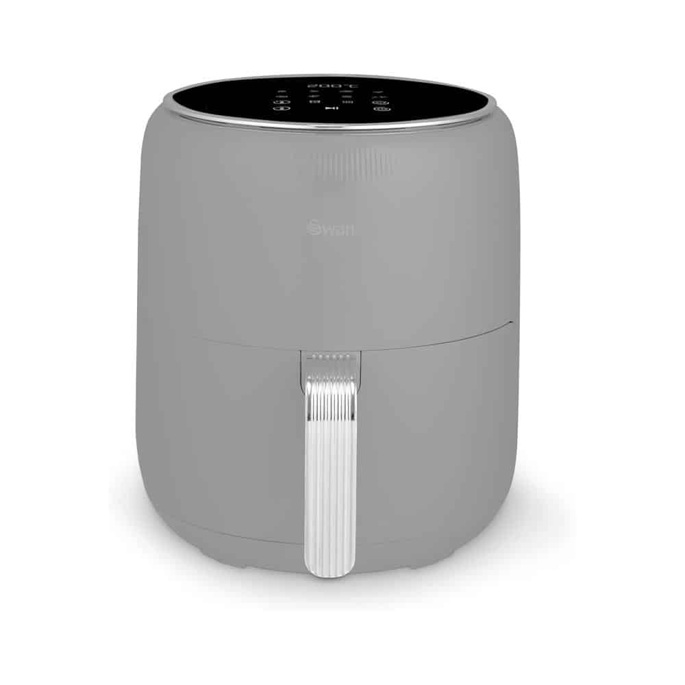 Swan Retro Digital Air Fryer 4.5 Litres With 8 Pre-Set Cooking Options Adjustable Temperature 1500W - Grey