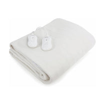 Carmen Double Fitted Electric Blanket With Overheat Protection 40cm Skirt - White