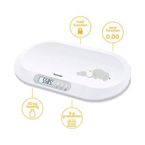 Beurer Baby Scale With App Bluetooth Connection Track Baby's Development LCD Display - White