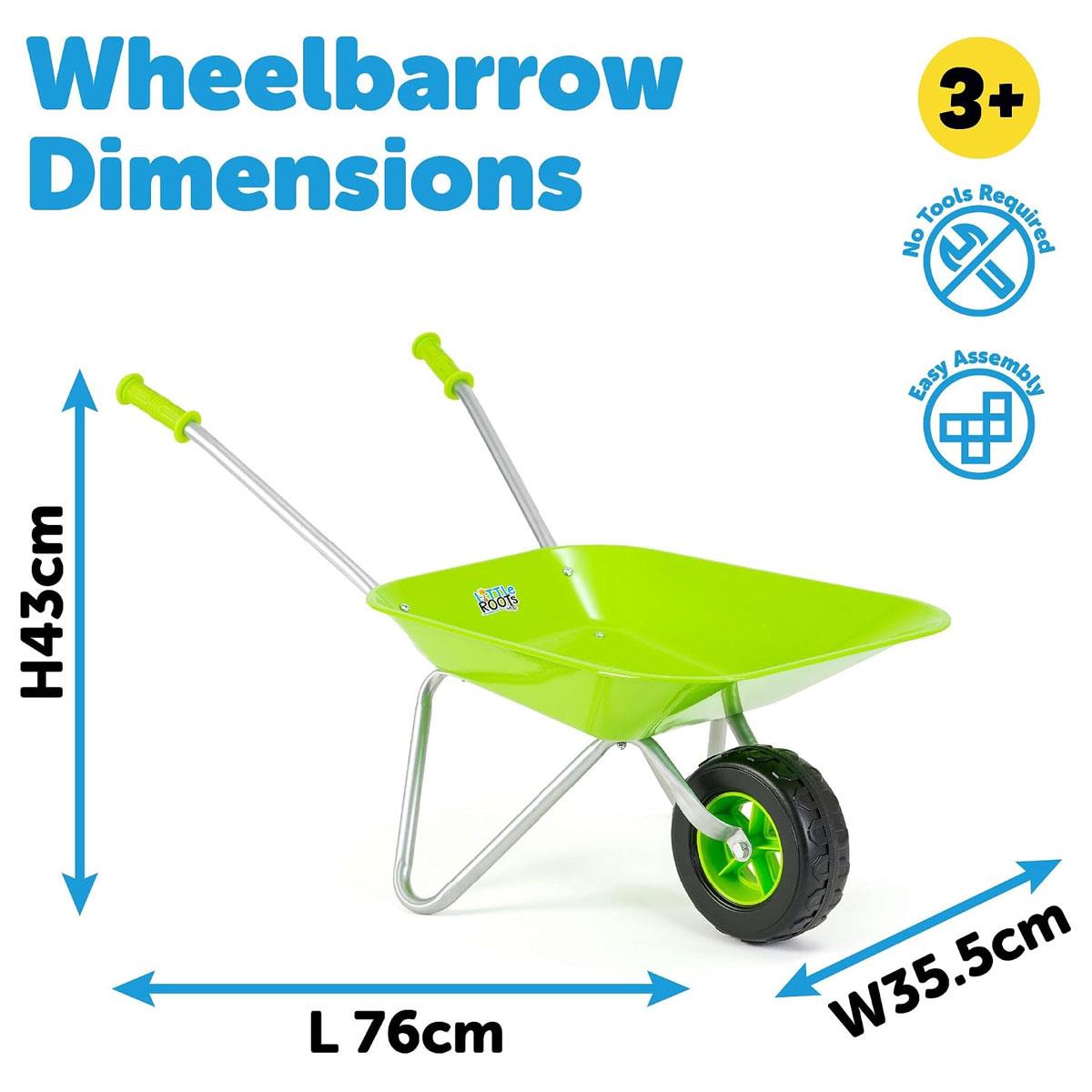 Little Roots Kids Wheel Barrow Gardening Toys - Multicolour