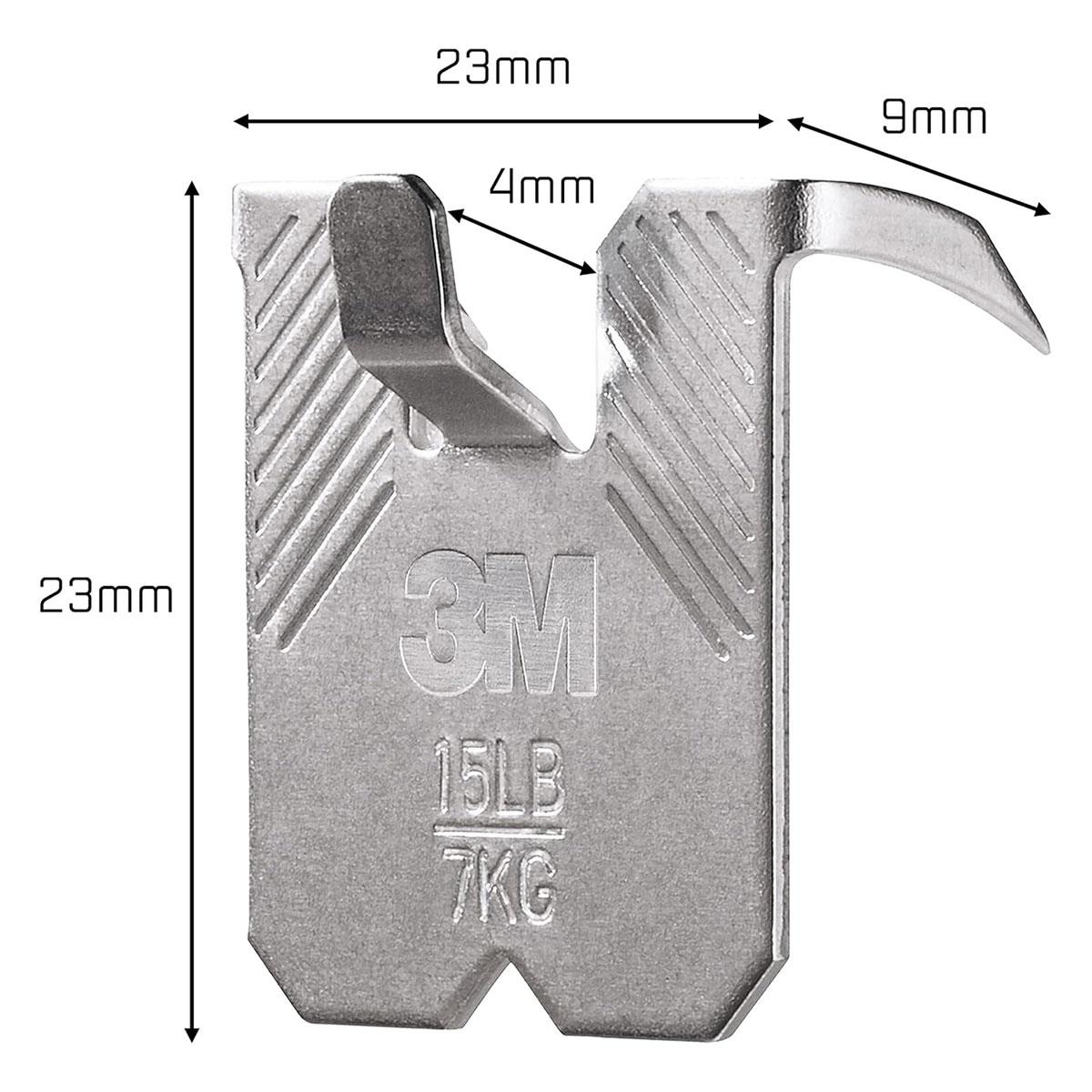 3M CLAW Plasterboard Drywall Picture Hanger Wall Hooks Alloy Steel Mirror Frame Hanging Mounting Solution Steel Color 7kg Capacity 4 Pack Secondary image